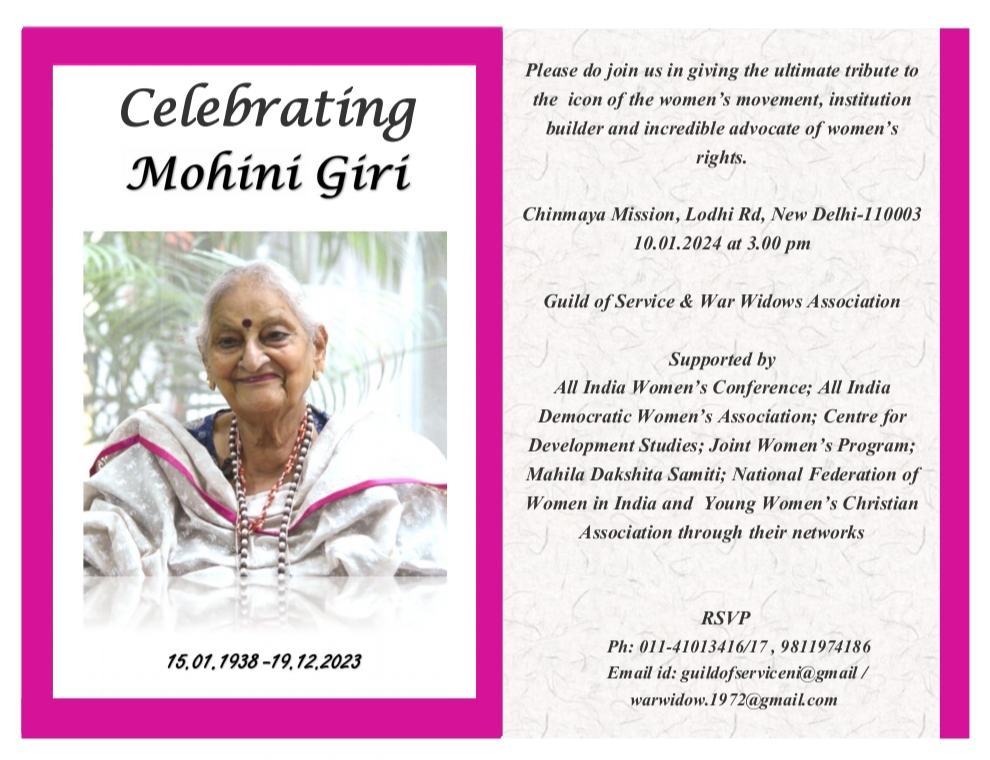 Tribute to Dr. Mrs. V Mohini Giri